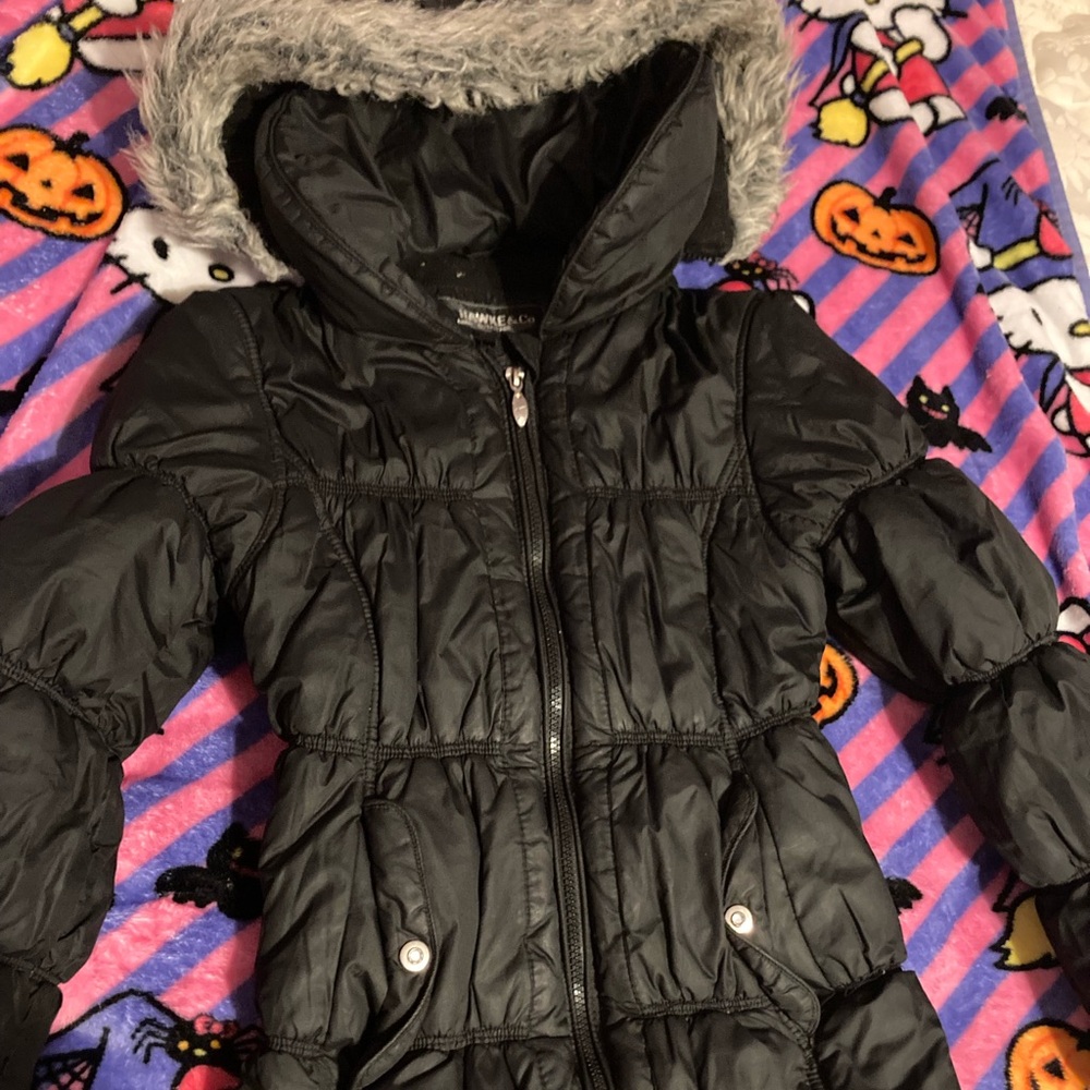 Y2K faux fur puffer jacket